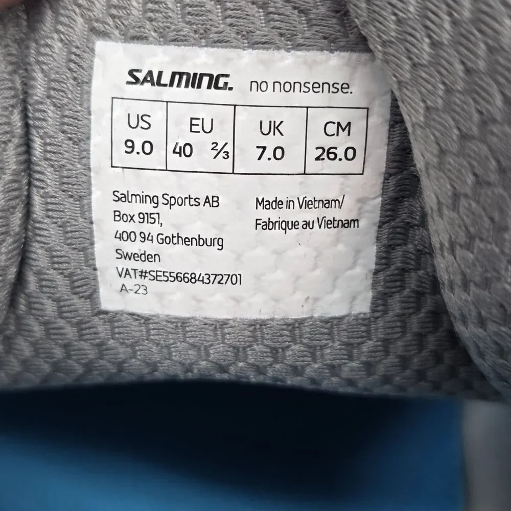 SALMING RECOIL ULTRA INDOOR / SQUASH SHOES (WHT/GRAY) Size 9